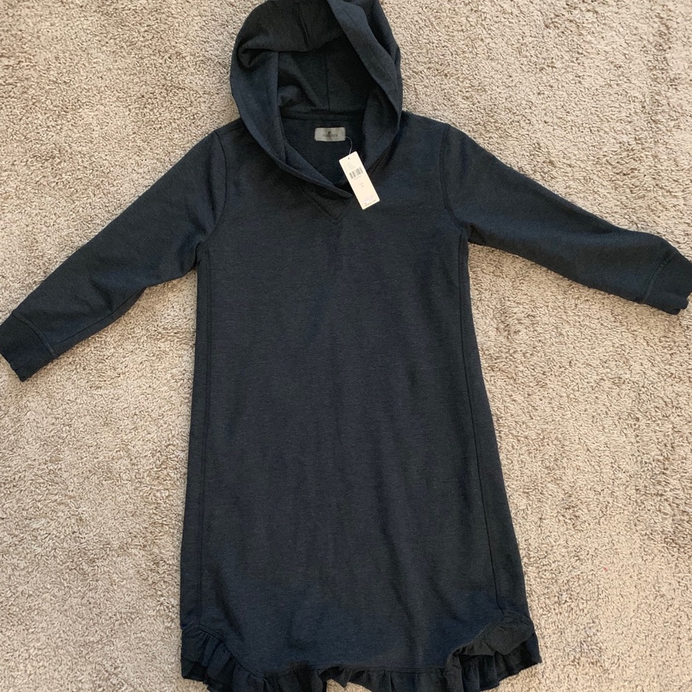 Hooded Dark Gray Fleece Dress Anthropologie